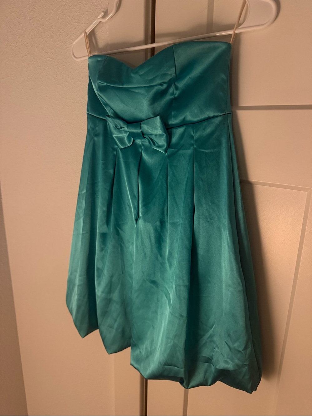 Ruby Rox Teal Strapless A-Line Skirt with Front Bow